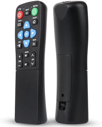 Universal Big Button Remote for Seniors, Elderly, 2-Device Control - Learning Functions, Use for TV, Streaming Box, Soundbar Audio Recevier, DVD/VCR/SAT Device & Blue-Ray DVD, Dementia Friendly Gifts