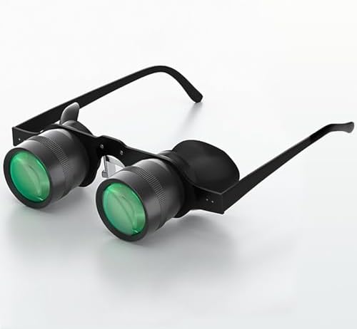 Hands Binocular Glasses for Fishing, Bird Watching, Sports, Concerts, Theater, Opera, TV, Sight Seeing, HD Lens with 3 Color Filters, Adjustable Focus