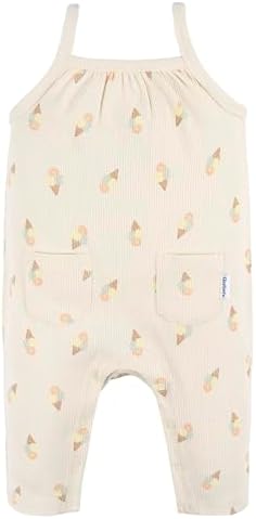 Gerber Baby Girls' Sleeveless Cotton Long-Leg Romper Jumpsuit