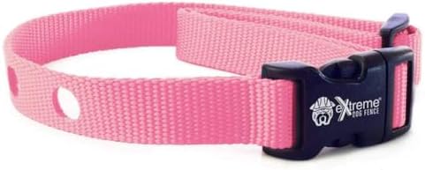 Heavy Duty Nylon Replacement Dog Collar Strap - Compatible with Most Brands/Models of Underground Electric Dog Fences and Training Receivers- Pink