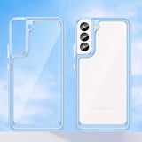 DFTCVBN Phone Case for Galaxy S23 Case, Samsung S23 SM-S911U Case with HD Screen Protector, Soft Bumper with Clear Crystal PC Hard Back Shockproof Cover Cases for Samsung Galaxy S23 5G Blue