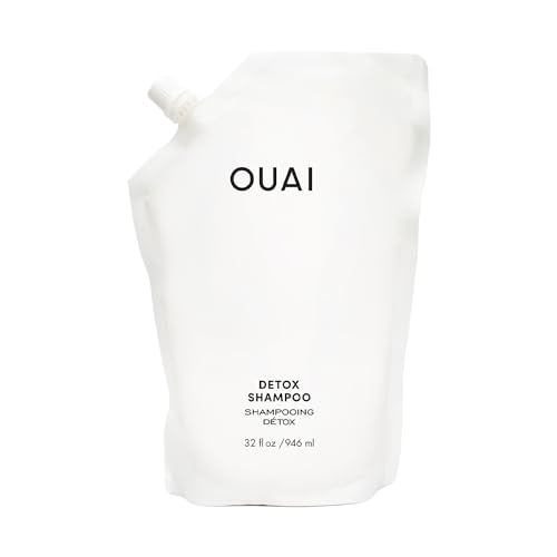 OUAI Detox Shampoo Refill - Clarifying Shampoo for Build Up, Dirt, Oil, Product and Hard Water - Apple Cider Vinegar & Keratin for Clean, Refreshed Hair - Sulfate-Free Hair Care (32 oz)
