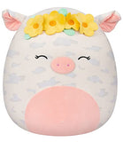 Squishmallows 16-Inch Rosie Spotted Pig with Yellow Flower Crown - Large Ultrasoft Official Kelly Toy Plush