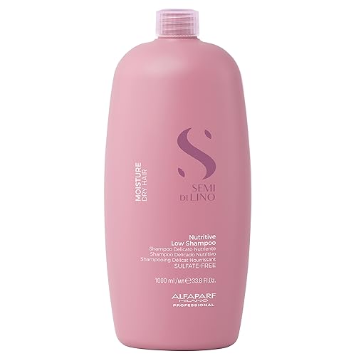 Alfaparf Milano Semi Di Lino Moisture Nutritive Sulfate Free Shampoo for Dry Hair - Paraben and Paraffin Free - Safe on Color Treated Hair - Professional Salon Quality