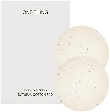 ONE THING Unbleached Cotton Pads | DIY Dry Toner Pads, Large Size Exfoliating Soft Lightweight Face Rounds | Daily Travel Size Refill No Lint Double Sided | Korean Skin Care (120 Refill Pads)