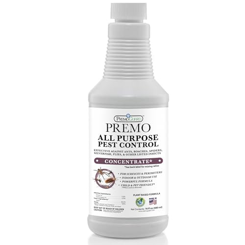 All Purpose Pest Control Spray by Premo Guard – for Home and Kitchen – Bug, Roach, Fleas, Fruit Fly, Ant, Spider Killer – Fast Acting & Effective – Child and Pet Safe (16 oz Concentrate)