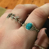 Turquoise Stone Ring 925 Sterling Silver Statement Ring For Women Handmade Rings Gemstone Christmas Promise Ring Size US 8 Gift For Her