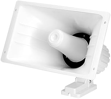 QWORK Power Horn Speaker, 100W 8 Ohms Indoor/Outdoor PA Speaker, White