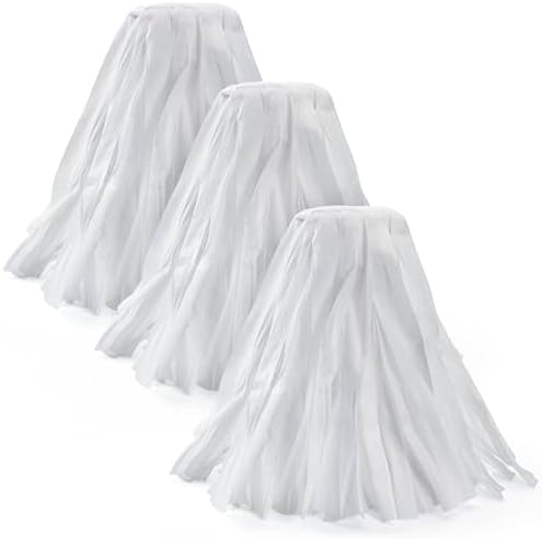 Matthew Cleaning Looped-Open Disposable Industrial Wet Mop Head 1.25'' Universal Headband Non-Woven Commercial Mop Head Replacement for Indoor&Outdoor Use,Floor Cleaning String Mop Head Refill 3 Pack