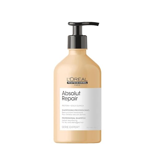 L'Oreal Professionnel Absolut Repair Shampoo | Protein Hair Treatment | Repairs Damage & Provides Shine | Prevents Breakage | With Quinoa & Proteins | For Dry Damaged Hair | 16.9 Fl. Oz.