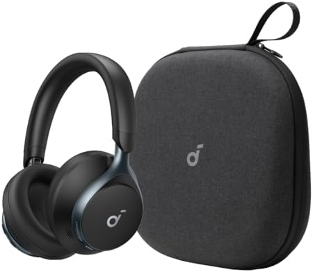 Soundcore by Anker Space One Active Noise Cancelling Headphones, with Headphones Case, 2X Stronger Voice Reduction, 40H ANC Playtime, App Control, LDAC Hi-Res Wireless Audio
