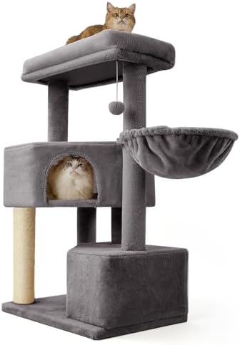 Gardner Pet 41" Tall Cat Tree for Medium-Large Cats, Heavy Duty Cat Tower with 2.8in Posts & Washable Top Perches, Space-Saving Cat Furniture for Apartments, Easy to Assembly