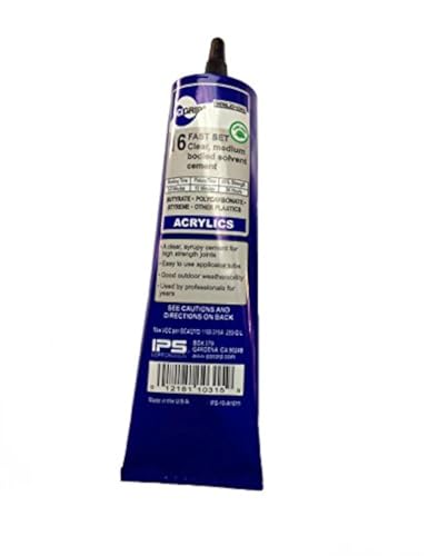 10315 16 Acrylic Plastic Cement, Low-VOC, Medium Bodied and Fast-Setting, Clear, 5 fl oz Tube