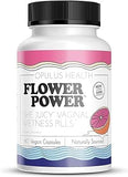 Flower Power Vaginal Moisturizer | Feminine Care for Women - 60 ct - End Vaginal Dryness with Slippery Elm Bark | Feminine Care for Vaginal Health - Made in USA