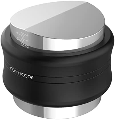 53.3mm Coffee Distributor & Tamper - Normcore Dual Head Coffee Leveler Fits 54mm Breville Portafilters - Built-in Spring - Adjustable Depth, Black