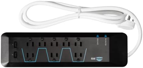 ELAC Protek 8 Outlet Surge Protector/Power Conditioner with Dual USB