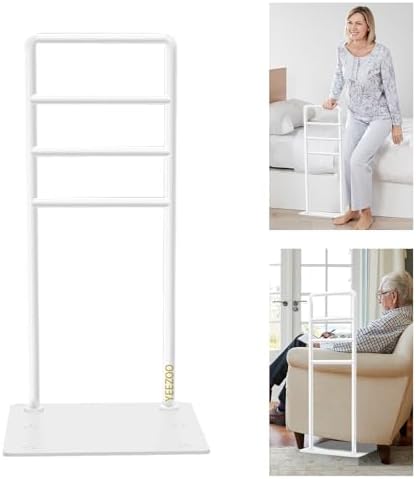yeezoo Chair & Couch Stand Assist bar, Stand Assist Rail with Non-Slip Covers, Four Heights Heavy Duty Assist bar for Seniors Elderly, Adults and Others who Need Extra Help(Polished White)