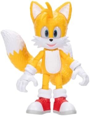 Sonic The Hedgehog Sonic 3 Movie Action Figures 5-Inch Tails Collector Toy Figure, Highly Articulated for Boys Girls - Officially Licensed 3 Movie Product