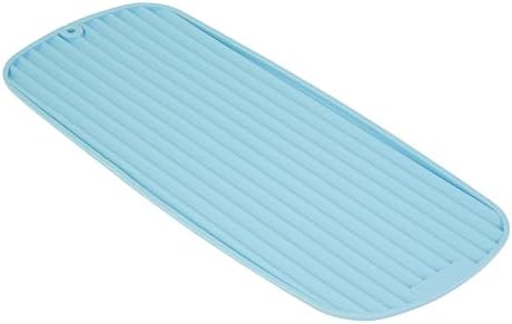 KitchenAid Non Slip Flexible Easy to Store Rubber Drying Mat with Ribbed Surface for Quick Drying, 7.2 x 16.89 Inch, Mineral Water