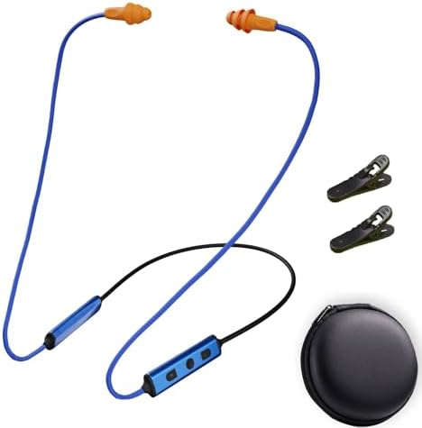 Ear Plugs Bluetooth Headphones for Work, Neckband Wireless Earbuds, Noise Reduction in-Ear Earphones with Mic and Controls, Waterproof Earbuds with 20 Hours Battery, for Industrial Safety