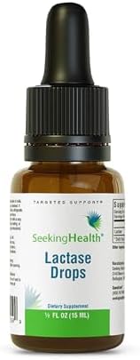 Seeking Health Lactase Drops, Supports Lactose and Dairy Digestion, for Lactose-Intolerant, Lactase Enzyme in Sweet Natural Glycerin Base to Make Lactose-Free Milk, 52 Servings (0.50 fl. Ounce)
