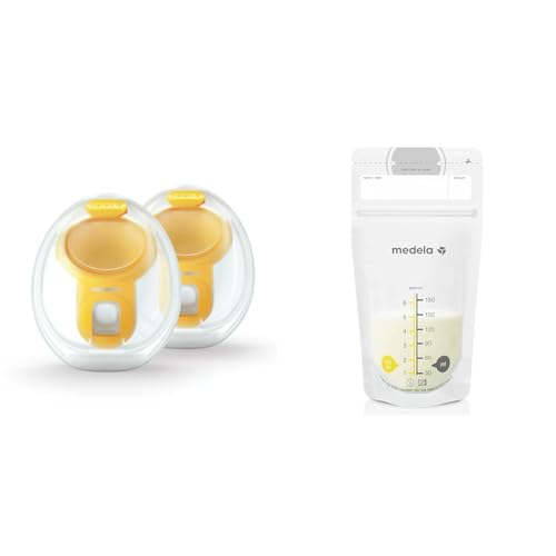 Medela Hands-Free Collection Cups, Compatible with Freestyle Flex & Breast Milk Storage Bags, 100 Count, Ready to Use Breastmilk Bags