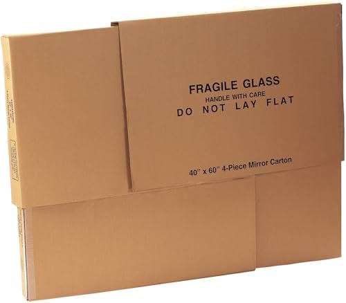 BOX USA Large Mirror Box 40"L x 3.5"W x 60"H (1-Pack), Cardboard Boxes Perfect for Moving, Storing, Packing & Shipping, Ideal for TV's, Picture Frames, Mirrors & Art