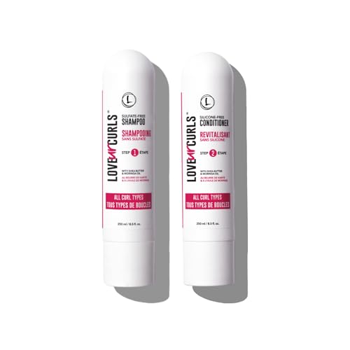 Love Ur Curls Shampoo and Conditioner, Moisturizing and Scalp Cleansing for Curly, Wavy, or Kinky Coily Hair, Vegan and Silicone Free