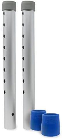 KIT: Top Glides Universal Walker Replacement Legs with Rubber Tips (Dark Blue)