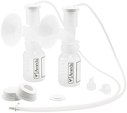 Ameda Dual HygieniKit Universal (Non-Sterile) Milk Collection System | Hands Free Breast Pump Accessories | for Platinum or Elite Breast Pumps | NOT Recommended with MYA Joy, MYA Joy Plus or Pearl
