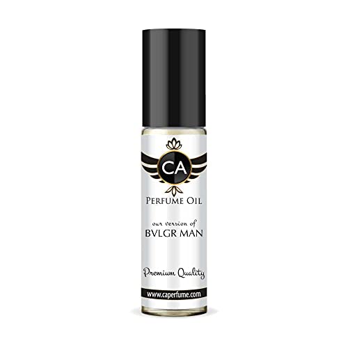 CA Perfume Impression of Bvlg Man For Men Replica Fragrance Body Oil Dupes Alcohol-Free Essential Aromatherapy Sample Travel Size Concentrated Long Lasting Attar Roll-On 0.3 Fl Oz/10ml
