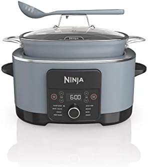Ninja MC1001C Foodi PossibleCooker PRO 8.5 Quart Multi-Cooker, with 8-in-1 Slow Cooker,Dutch Oven,Steamer &More,Glass Lid & Integrated Spoon,Nonstick,Oven Safe Pot to 500°F,Sea Salt Gray,Sea Salt Grey