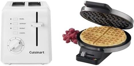 Cuisinart 2-Slice Toaster Oven and Round Classic Stainless Steel Waffle Maker Bundle