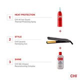 CHI Original Ceramic Flat Iron, Flat Iron For A Smooth Finish, Ceramic Floating Plates, Quick Heat Up, Analog On/Off Switch, 1" Iron Black