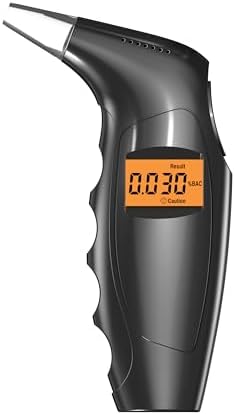 Breathalyzer & Portable Alcohol Tester for Personal & Home Use, High-Accuracy & Fast BAC Measuring, Large LCD Digital Display, Battery Included with 5 Replaceable Mouthpieces