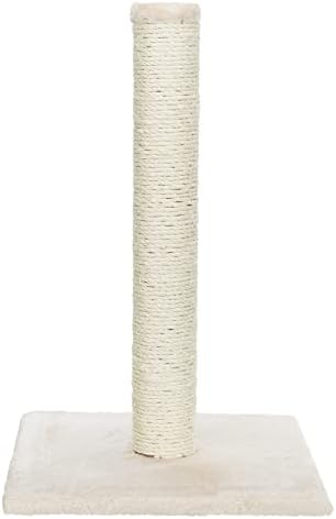 TRIXIE Parla Cat Scratching Post 24.4 Inch - Cat Scratcher with Soft Fabric Covering Base and Durable Sisal Rope - in Beige