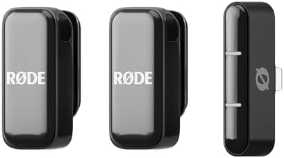 RØDE Wireless Micro - Compact Wireless Microphone, Two Mics with Charge Case for Smartphone Content Creation - Lightning, Black