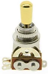 Dopro Guitar 3 Way Short-Frame Toggle Switch Pickup Selector Nickel with Brass Metal Gold Tip (not Plastic Tip) for Les Paul Electric Guitars