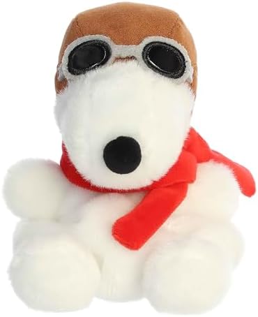 Aurora® Timeless Peanuts® Palm Pals™ Flying Ace Stuffed Animal - Classic Characters - Lasting Memories - White 5 Inches