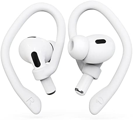 DamonLight Ear Hooks 2 Pairs for AirPods Pro 2 & 1, AirPods 4 & 3 & 2 & 1, Airpod Ear Hook, Anti-Slip Comfortable Fit, Ergonomic Design, AirPods Accessories (Small, White)