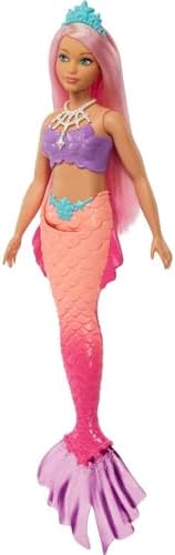 Barbie Dreamtopia Mermaid Doll with Curvy Body, Pink Hair, Ombre Tail & Headband Accessory