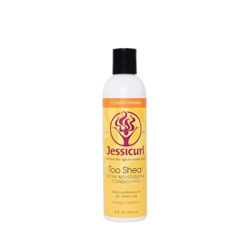 Jessicurl, Too Shea! Extra Moisturizing Conditioner for Curly Hair, Island Fantasy, 8 Fl oz. Leave in Conditioner for Dry Hair, Anti Frizz Hair Products