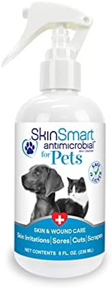 SkinSmart Antimicrobial Skin and Wound Care for Pets, Removes Bacteria to Promote Healing and Relieves Itch, 8 Ounce Spray Bottle
