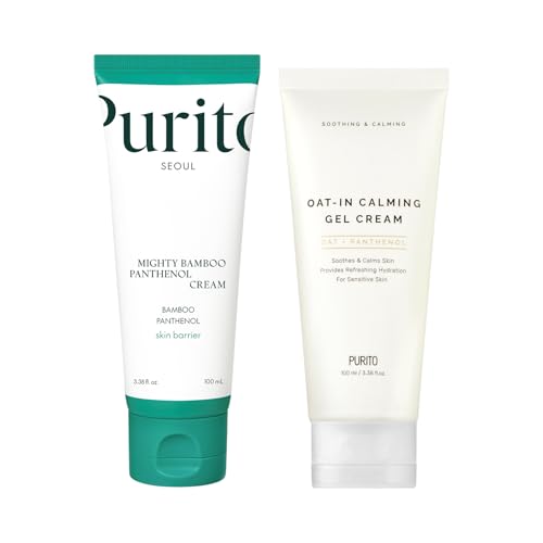 PURITO Oat-in Calming Gel Cream Mighty Bamboo Panthenol Cream Glass Skin Duo Set