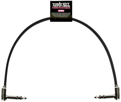 Ernie Ball Flat Ribbon Stereo Patch Cable, 12in, Black (P06409)