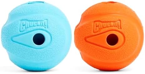 Chuckit! Whistler Ball Dog Toy, Pack of 2, Multicolor, Medium (2.5 Inch Diameter) for Dogs 20-60 lbs
