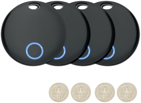 Tracker Tags 4 Pack, Luggage Tracking Tags Compatible with with TUYA APP and Smart Life App,Both iOS and Android Compatible, Key Finder Locator with Sound,Smart Tag,Item Finder for Keys, Bags