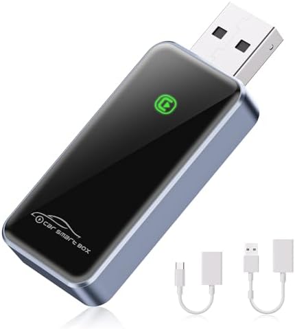 Wireless CarPlay Adapter for Apple - 2025 Slim Edition, Plug & Play Connection Converts Factory Wired to Wireless CarPlay Adapter for iPhone CarPlay Dongle for iOS 10+ (Black)