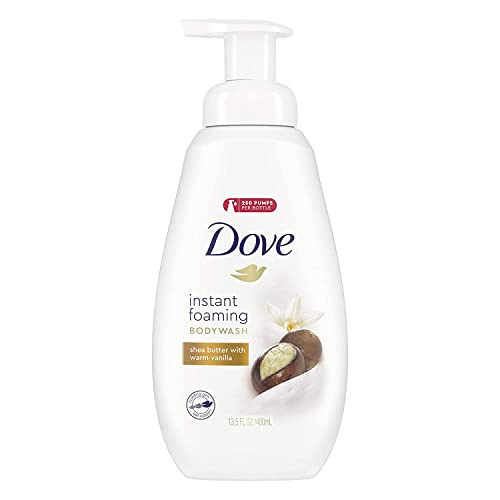 Dove Shower Foam Shea Butter with Warm Vanilla Foaming Body Wash, 13.5 Oz (Pack of 3)