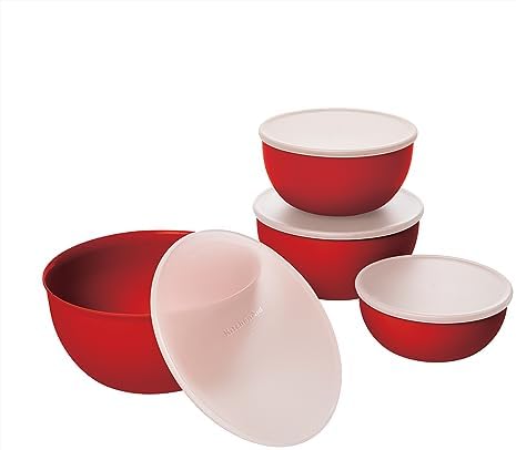 KitchenAid Prep Bowls with Lids, Set of 4, Empire Red 2